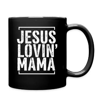 Jesus Lovin' Mama — God Faith Church Christian - Full Colour Mug - black - Right