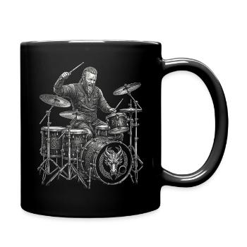 Ragnar Lodbrok spielt Schlagzeug - Tasse einfarbig - Schwarz - Rechts