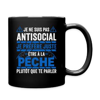 Pêche Cadeau Humour Personnalisé - Mug uni - noir - Droite