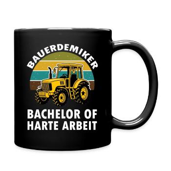 Landwirt Akademiker Bachalor of harte Arbeit  - Tasse einfarbig - Schwarz - Rechts