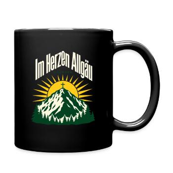 Im Herzen Allgaeu, Gruenten Hiking Souvenir - Tasse einfarbig - Schwarz - Rechts