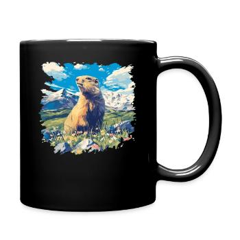 Marmottes Marmotte - Mug uni - noir - Droite