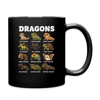 Dragon Funny Animal Diagram Cute - Full Colour Mug - black - Right