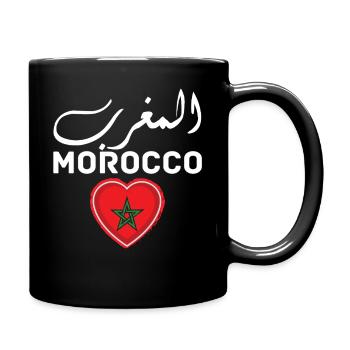 Morocco Graphic Funny Morocco Nation Flag Morocco - Mug uni - noir - Droite