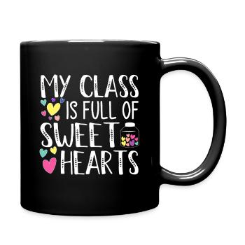 Meine Klasse ist voller lieben Herzen - Tasse einfarbig - Schwarz - Rechts