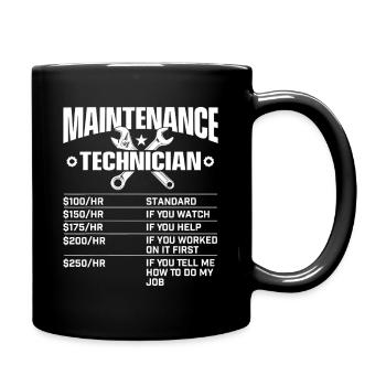 Maintenance Technician Emblem Tee - Full Colour Mug - black - Right