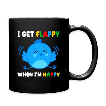 Flappy Joy Blue Bird - Full Colour Mug - black - Right