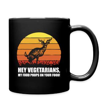Sunset Deer Silhouette Retro - Full Colour Mug - black - Right