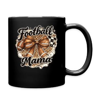 Football Maman Bow Leopard Sports de la fête des mères - Mug uni - noir - Droite