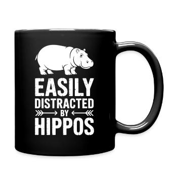 Nilpferd Sprüche Flusspferd Witz Nilpferd Geschenk - Tasse einfarbig - Schwarz - Rechts