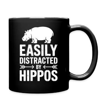Nilpferd Sprüche Flusspferd Witz Nilpferd Geschenk - Tasse einfarbig - Schwarz - Rechts