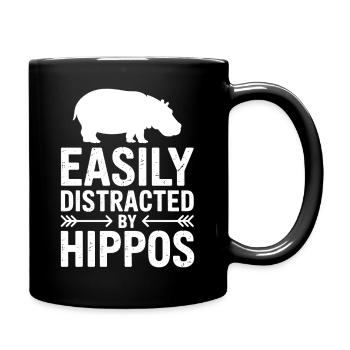 Nilpferd Sprüche Flusspferd Witz Nilpferd Geschenk - Tasse einfarbig - Schwarz - Rechts