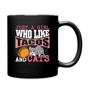 Taco Cat Domestic Cat Kitty Cat Owner - Full Colour Mug - black - Right