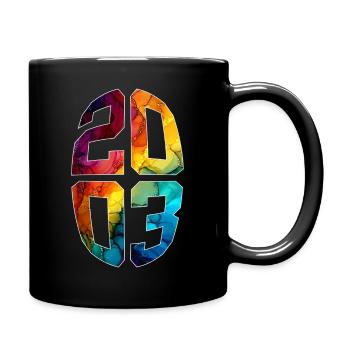 23 JAHRE ALT 2003 23. GEBURTSTAG - Tasse einfarbig - Schwarz - Rechts