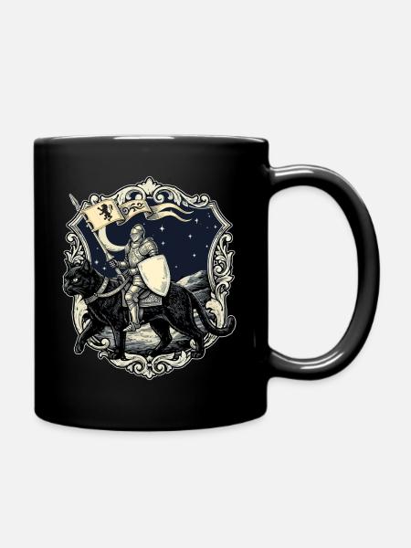 Ren Faire Mittelalterliche Ritterkatzen-Renaissance - Tasse einfarbig - Schwarz
