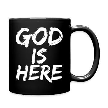 god is here - Full Colour Mug - black - Right