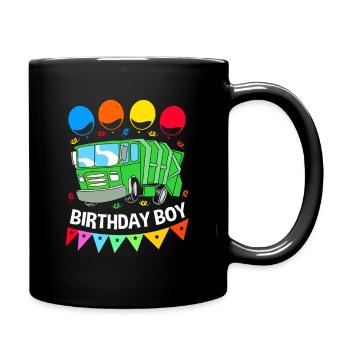 Garbage Truck Garbage Truck Garbage Man Trash Can - Full Colour Mug - black - Right