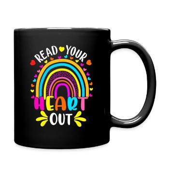 Lies dein Herz aus dem Regenbogen - Tasse einfarbig - Schwarz - Rechts