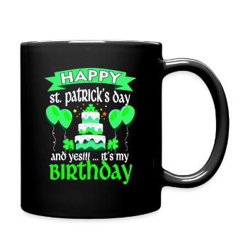 Fête de gâteau d’anniversaire de la Saint-Patrick - Mug uni - noir - Droite