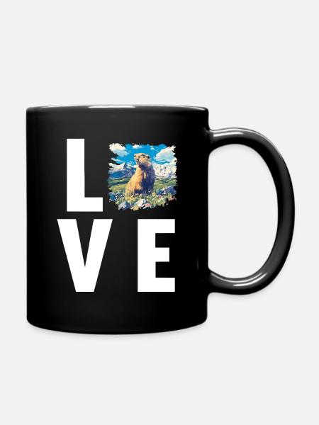 Murmeltiere Murmeltier - Tasse einfarbig - Schwarz