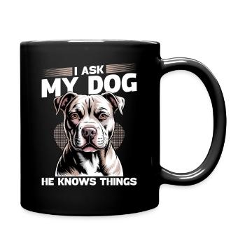 Pitbull Terrier Pittie Dog Breed - Full Colour Mug - black - Right