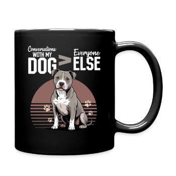 Pitbull Terrier Pittie Dog Breed - Full Colour Mug - black - Right