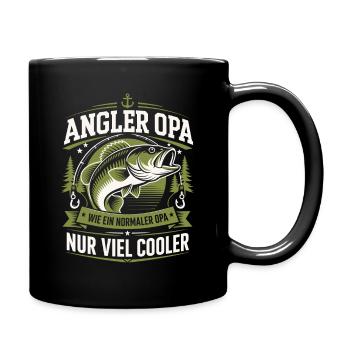 Angler Opa Viel Cooler - Tasse einfarbig - Schwarz - Rechts