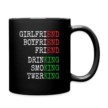 Ex petite amie King JGA Single Party Malle - Mug uni - noir - Droite