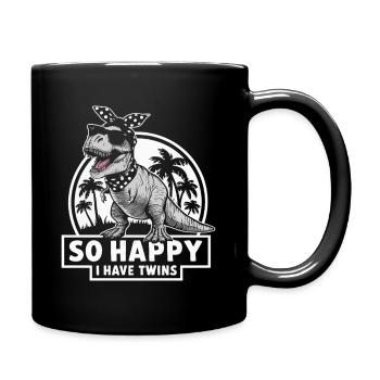 Dino Bandana: So Happy Gemini - Full Colour Mug - black - Right