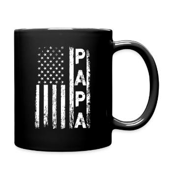 Papa Flag Grunge Emblem - Full Colour Mug - black - Right