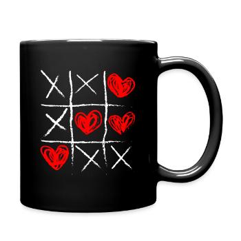 Heart Tic Tac Toe Sketch - Full Colour Mug - black - Right