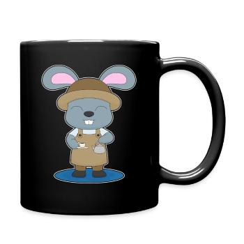 Hase Kaffee Kaffeekanne - Tasse einfarbig - Schwarz - Rechts