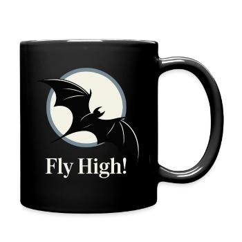 Mondbeschienener Fledermausflugtee - Tasse einfarbig - Schwarz - Rechts