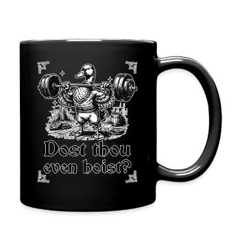 Hehst du überhaupt mittelalterliche Ritter auf - Tasse einfarbig - Schwarz - Rechts
