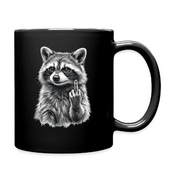 grumpy raccoon - Mug uni - noir - Droite