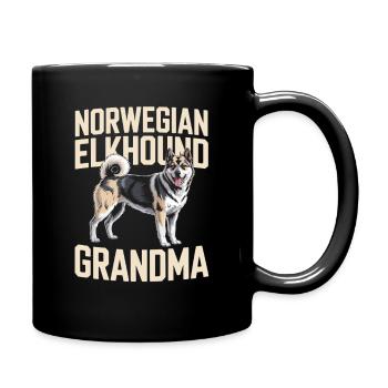 Norwegian Elkhound Granny Norwegian Elkhound - Full Colour Mug - black - Right