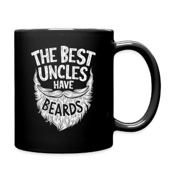 Die besten Onkel haben Bärte - Tasse einfarbig - Schwarz - Rechts