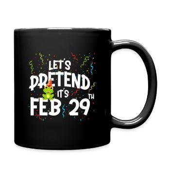 Schalttag-Froschparty - Tasse einfarbig - Schwarz - Rechts