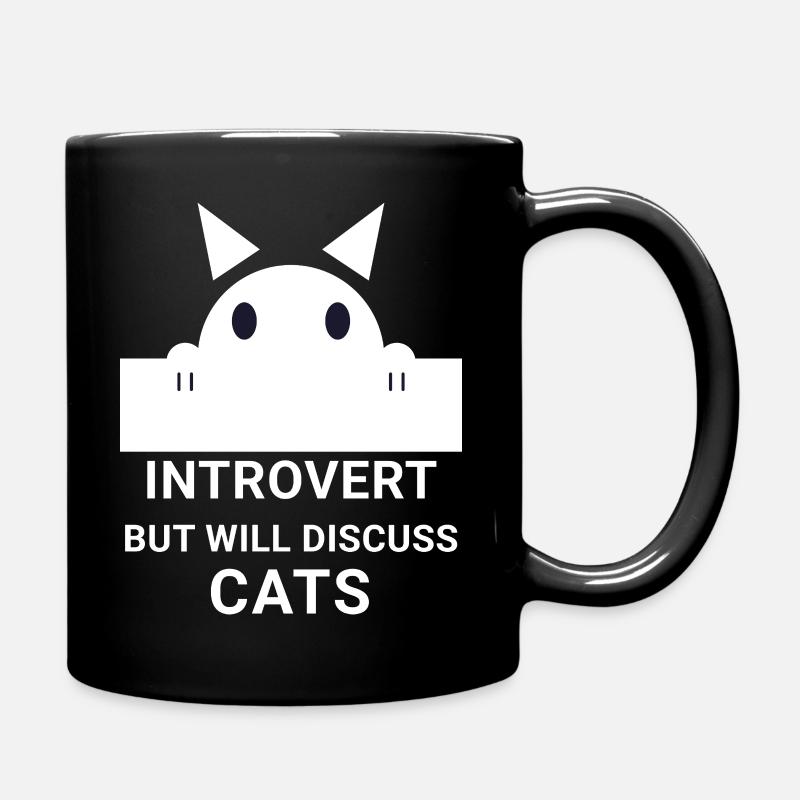 Chat introverti : Discussions calmes sur les chats - Mug uni - noir