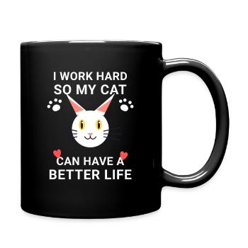 Cat Life Motivation Tee - Full Colour Mug - black - Right