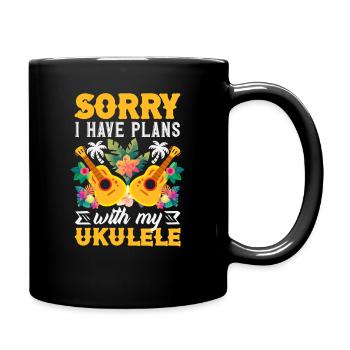 Désolé, j’ai des plans avec mon ukulélé Hawaii Musiker - Mug uni - noir - Droite