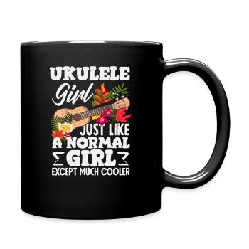 Ne sous-estimez jamais une fille avec un ukulélé Hawaii - Mug uni - noir - Droite