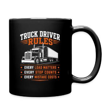 Diesel Truck Driver Trucker Professional Road Driver - Full Colour Mug - black - Right