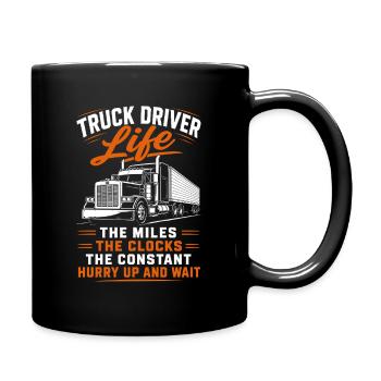 Chauffeur de camion, camionneur, camionneur, conducteur de camion diesel. - Mug uni - noir - Droite
