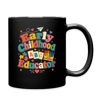 Kunterbunte Frühpädagogik Illustration - Tasse einfarbig - Schwarz - Rechts