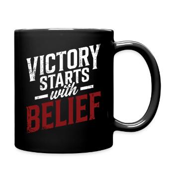 Victory Starts with Belief - Full Colour Mug - black - Right