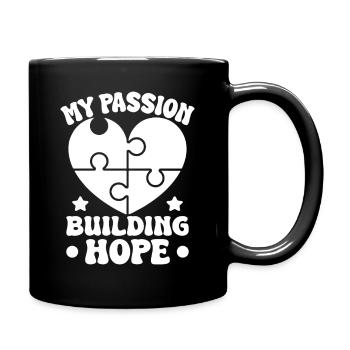 Social Worker Quote My Passion Building Social - Full Colour Mug - black - Right