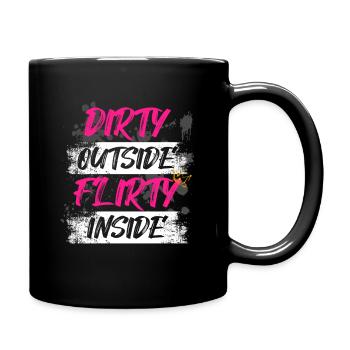 Dirty outside Schlammlauf Mud Run Muddy Race - Full Colour Mug - black - Right
