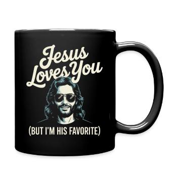 Jésus t’aime Son préféré - Mug uni - noir - Droite