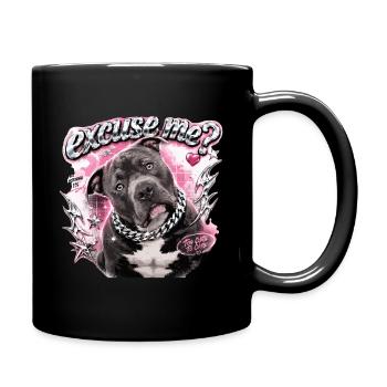 American Bully Lustiges Hunde Streetwear Design - Tasse einfarbig - Schwarz - Rechts